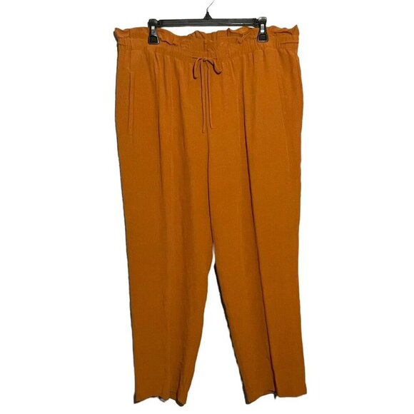 Eileen Fisher Women Pants Slacks Trousers Size L Fall Pumpkin Elastic Workwear - Picture 1 of 10